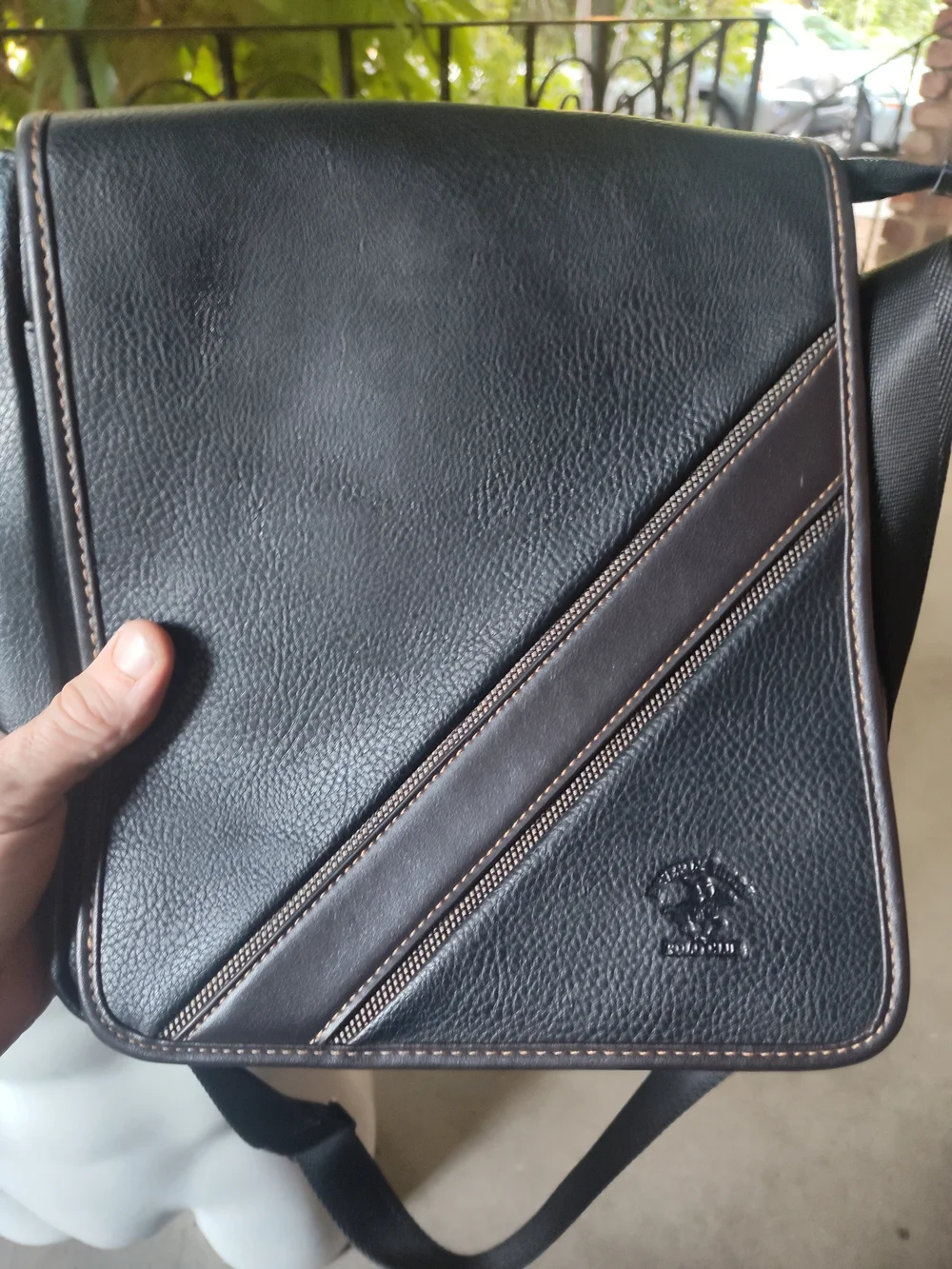 Men's Brown Polo Club Beverly Hills Leather Bag - Classic Messenger NEVER USED!